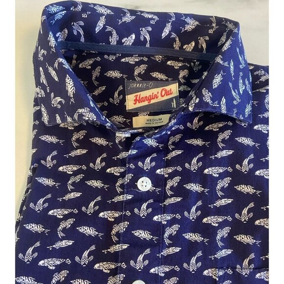 JOHNNIE-O TOTTENHAM HANGIN' OUT BUTTON DOWN SHIRT IN WAKE SIZE M MEDIUM TROPICAL - Picture 11 of 11